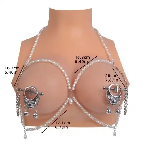 Perlen Bustier mit Totenkopf Klemme