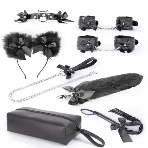 Petplay Bondage-Set mit Tasche (Farbe Schwarz)