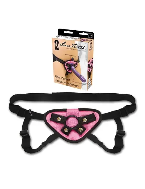 Pink Velvet Strap-On Harness