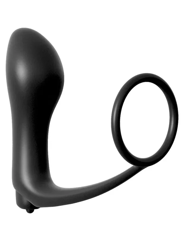 PIPEDREAM – Ass-Gasm Cockring mit Vibrating Butt Plug – Schwarz