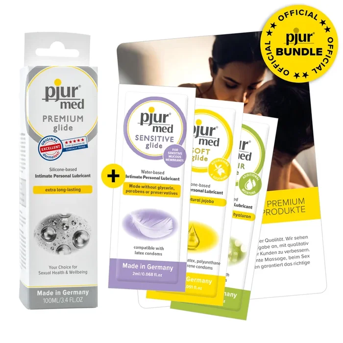 pjur Bundle med PREMIUM glide – Vorteilspack inkl. 3x Gleitgelproben – 105,5ml