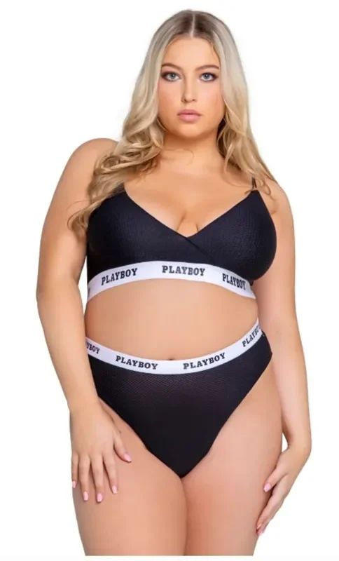 Playboy Lingerie – Lifestyle 2-Teiliges Set Curvy – Schwarz