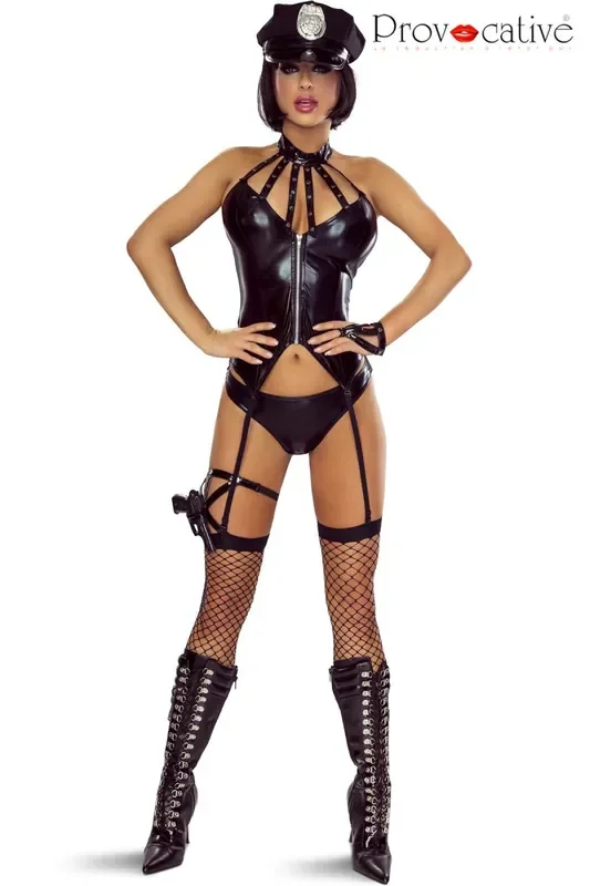 Polizei Outfit 6-teilig schwarz