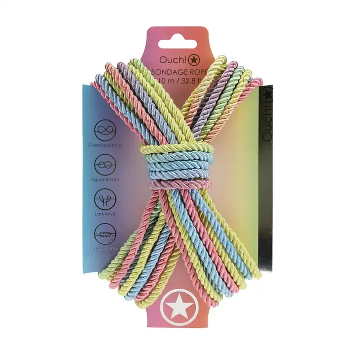 Polyester Bondage-Seil – 10 m – Multicolor Pastell