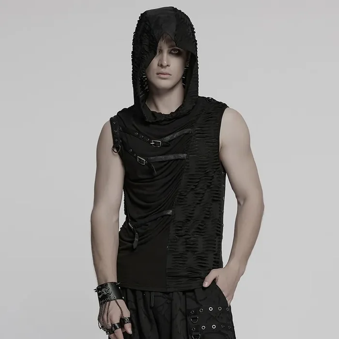 Post-Apocalyptic Sleeveless Hood Top