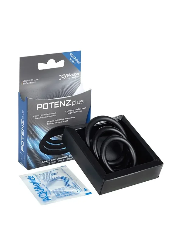 POTENZplus Penisringe-Set, schwarz
