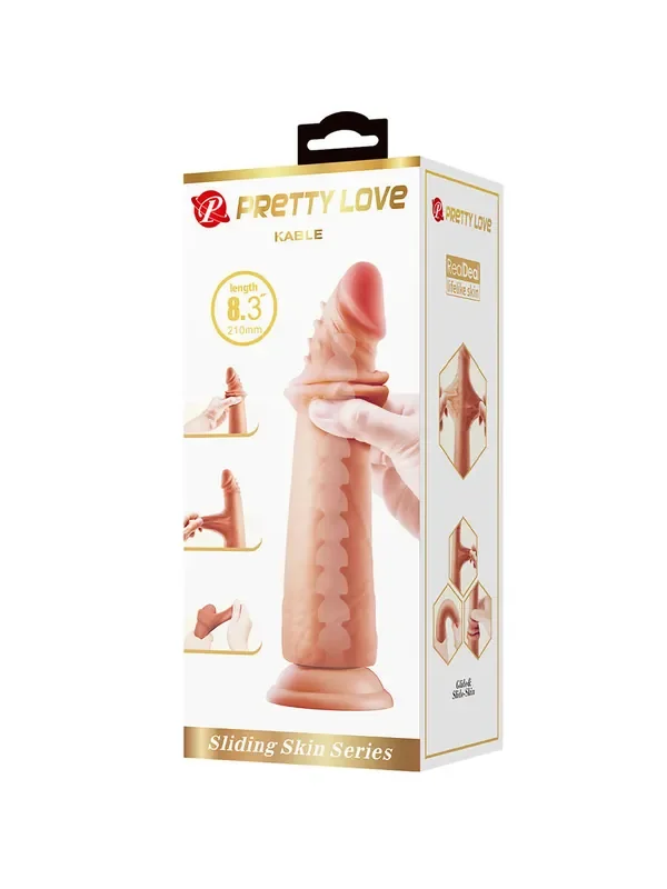 Pretty Love Kable Dildo mit Gleithaut, hautfarben hellbraun
