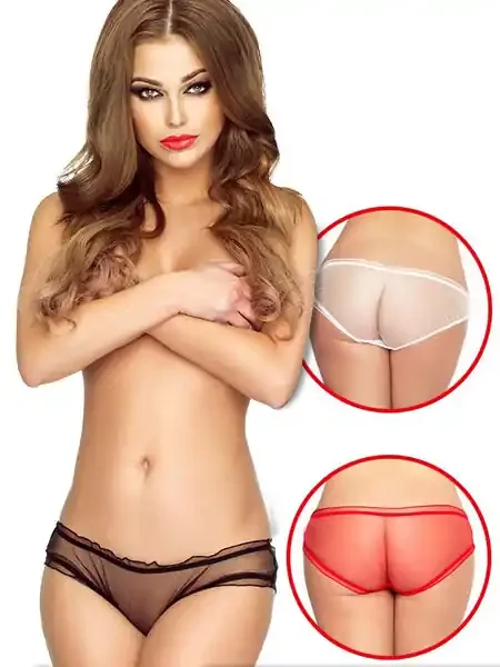 Provocative Romance a Deux Plaisir Panty 3er Pack, schwarz/weiß/rot