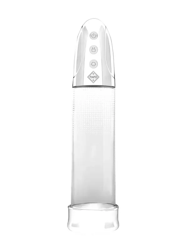 Pumped Automatic Rechargeable Luv Pump Penispumpe, weiß/transparent
