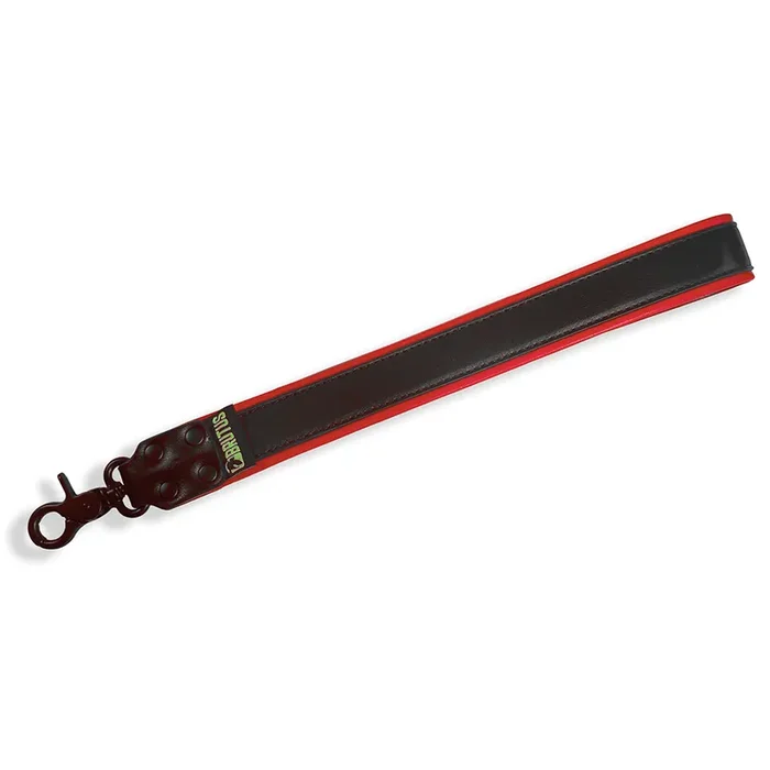 Puppy Kurzleine – Veganes Leder, Schwarz/Rot
