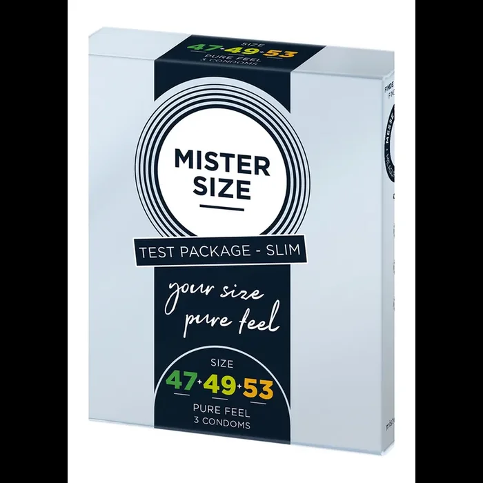 Pure Feel – Test Package Slim – Condoms 47, 49, 53 mm – 3 Pieces