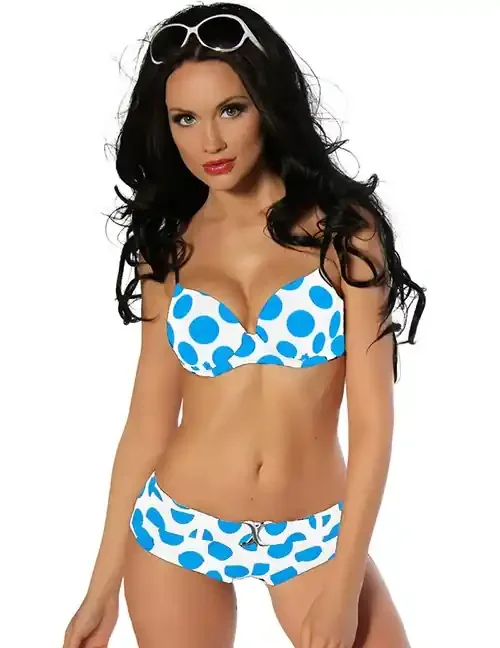 Push Up Bikini weiss/türkis