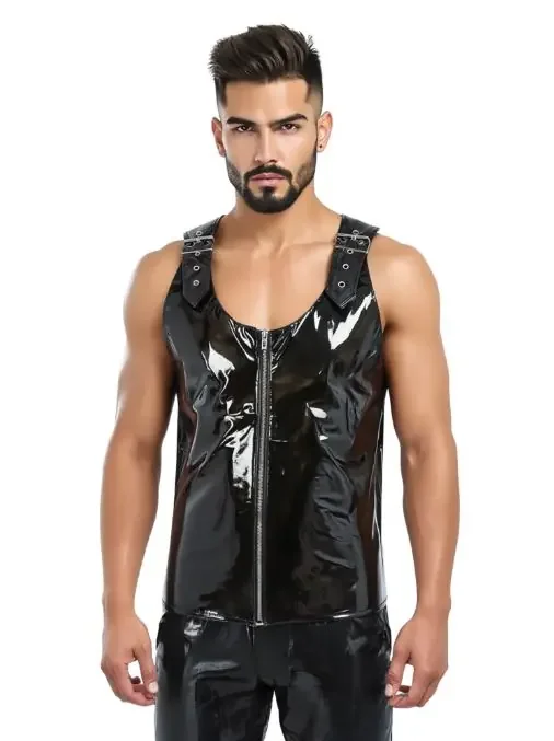 PVC Herren-Weste mit Schulterriemen