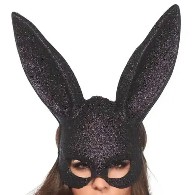 Rabbit Mask – Schwarz mit Glitzer