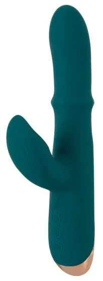 Rabbitvibrator mit Massagering & Klopf-Arm (22,7 cm, Ø 3,7 cm)
