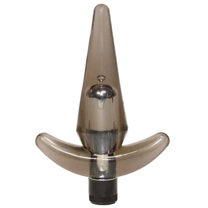Rauchschwarzer Analplug mit Vibration