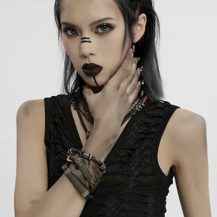 Rebellisches Punk-Armband-Set