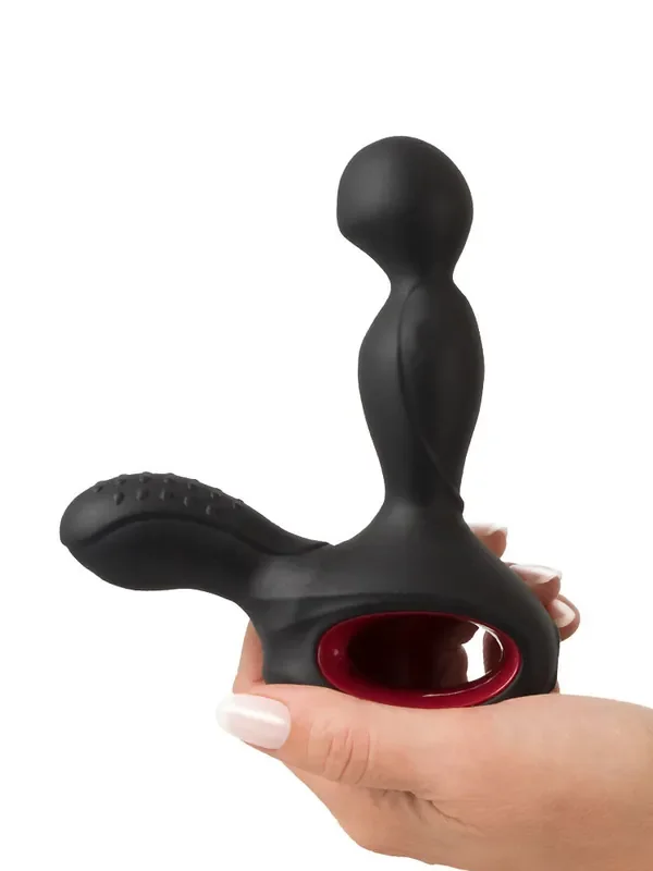 Rechargeable Massager for Him Vibro-Analplug, schwarz/rot