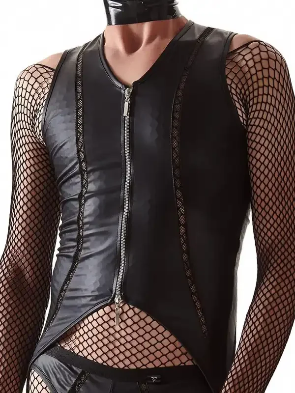 Regnes Fetish Planet CRD010 Ouvert-Strapsbody, schwarz