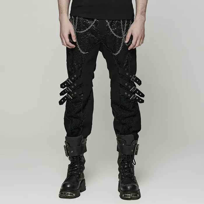 Relaxed-Fit Chinos mit Mesh & Ketten