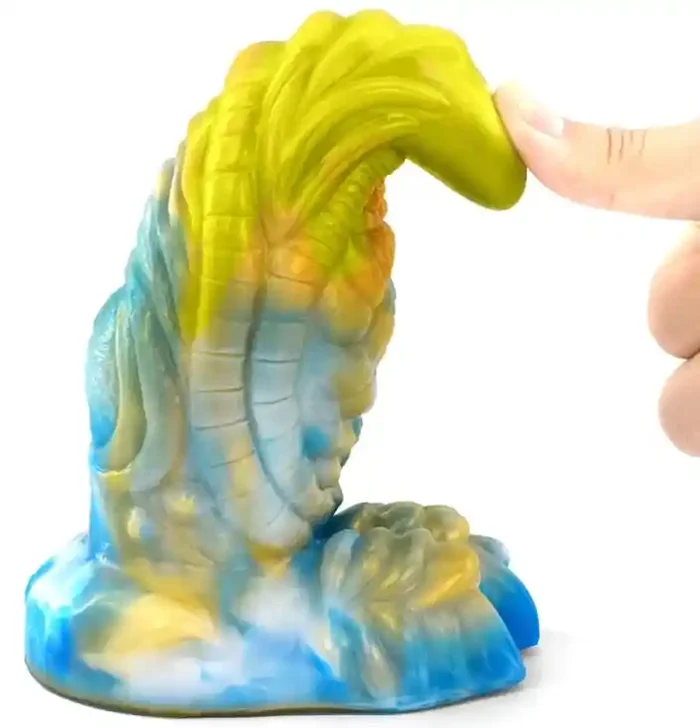 Rhegax Dildo 16 x 6,5cm Gold-Blau