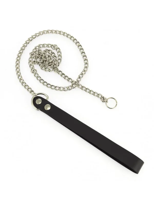 Rimba Hundenkette – 90 cm | Edle BDSM Hundeleine aus Leder & Metall