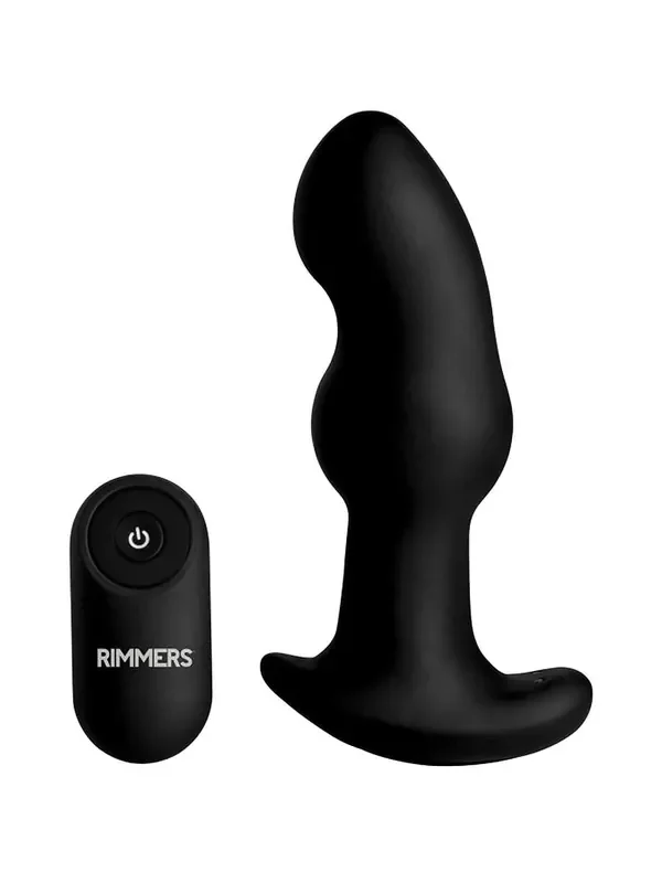 Rimmers Gyro-I 10x Beaded Vibro-Analplug, schwarz
