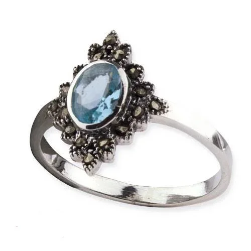 Ring ‚Blue Marcasite‘ mit Zirkonia