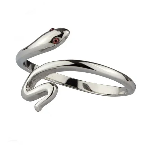 Ring ‚Kleine Schlange‘ Edelstahl mit Zirkonia