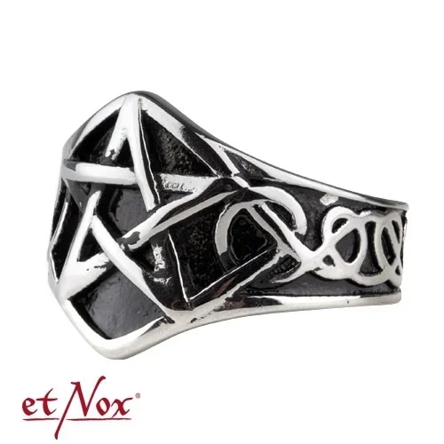 Ring ‚Pentagramm‘ Edelstahl