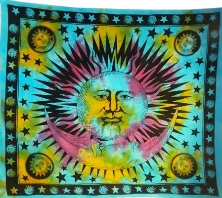 Ritualtuch Tagesdecke Wandbehang – Sonne bunt/batik – Doppelt
