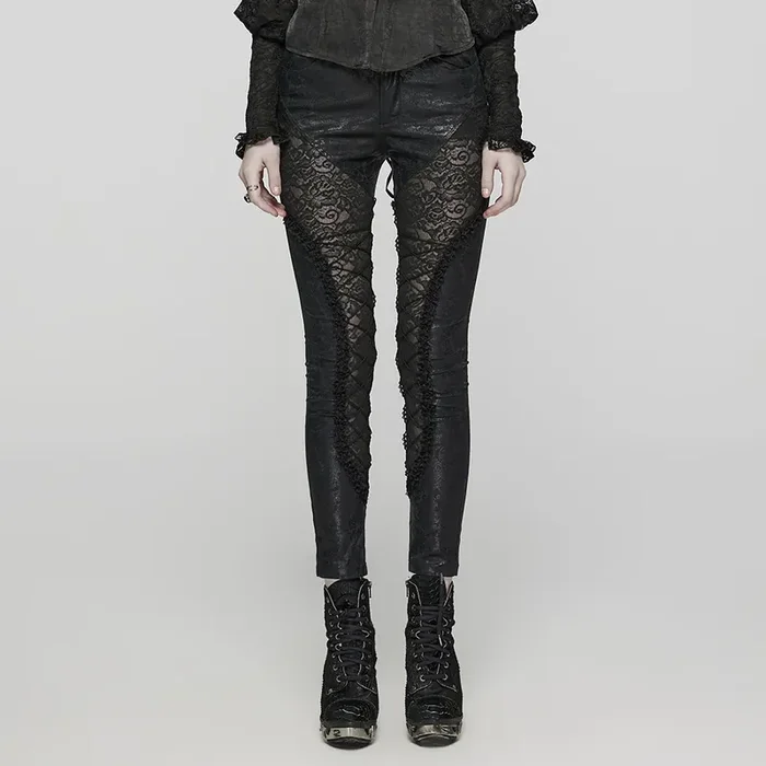 Romantic Gothic Hose mit Ornament- und Spitzen-Details