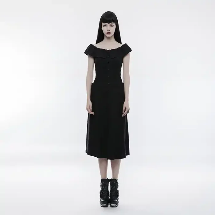 Romantisch-gothisches Off-Shoulder Shirtdress