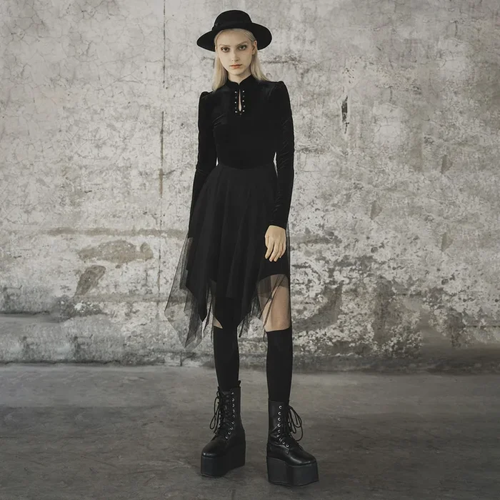 Romantisches Midi-Kleid mit Nieten Detail