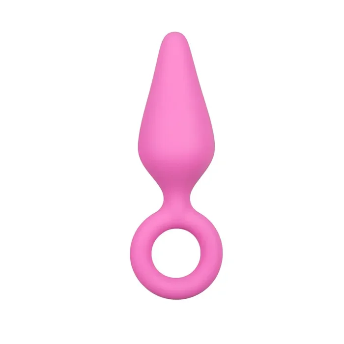 Rosa Analplugs mit Zugring – Groß