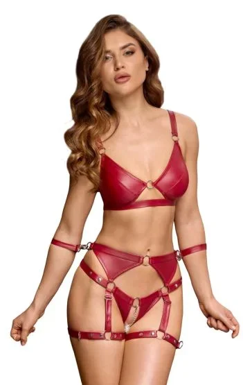 Rotes BH-Set Bondage S