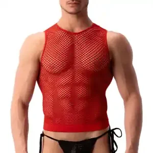 Rotes Netz-Tanktop