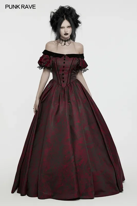 Rotes, viktorianisches Kleid
