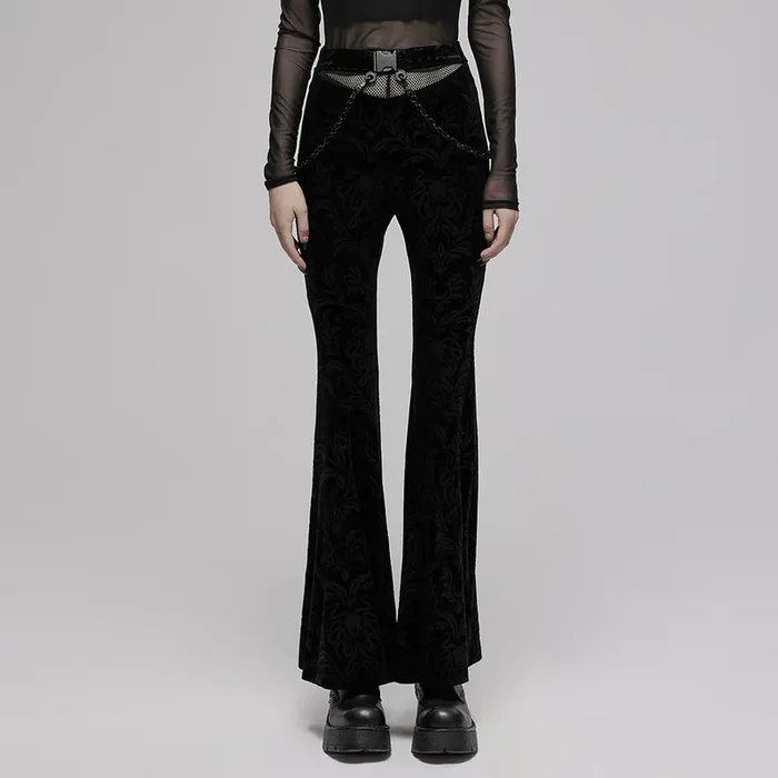 Samthose mit ornamentalem Muster
