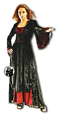 Samtkleid mit Korsettschnürung
