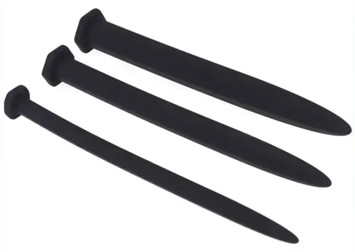 Satz mit 3 sechseckigen Silikon-Urethra-Stäben 15cm – Durchmesser 8-12-16mm