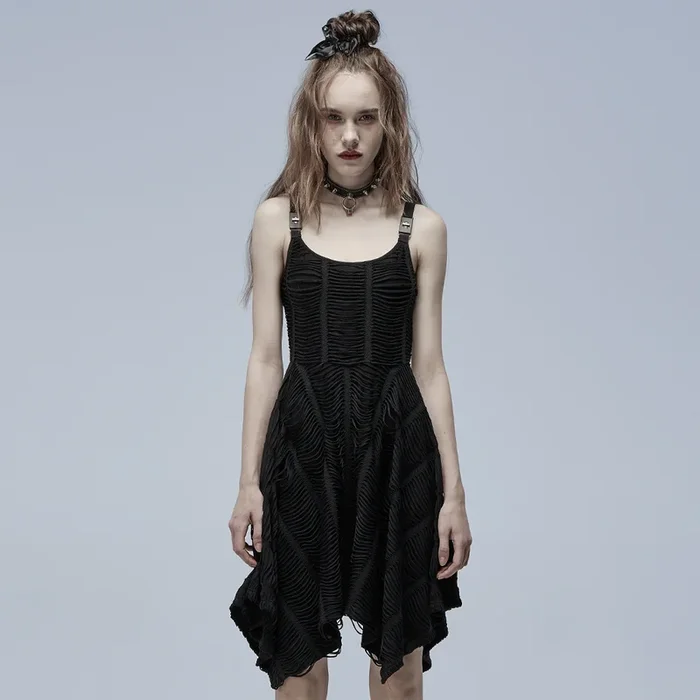 Schlichtes Kleid mit hanky, gezacktem Saum