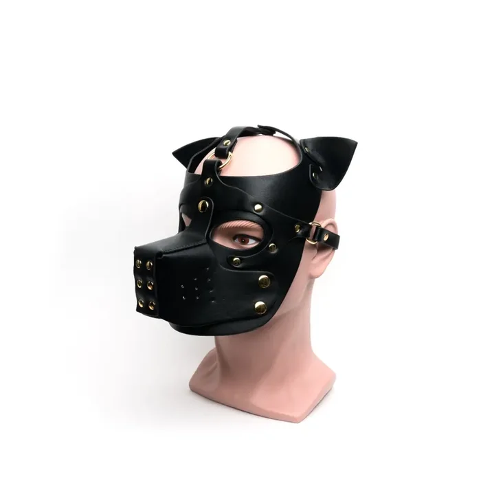 Schwarze Bondage Hundemaske