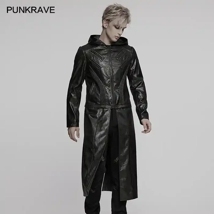Schwarze Cyberpunk-Jacke mit Kapuze