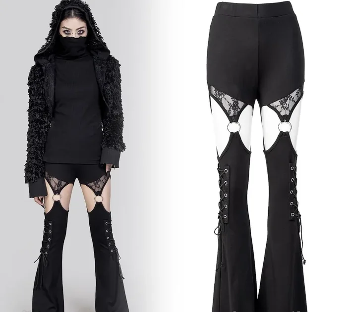 Schwarze Gothic-Hose für Damen