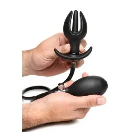 Schwarzer Aufblasbarer Silikon-Buttplug – XR Brands