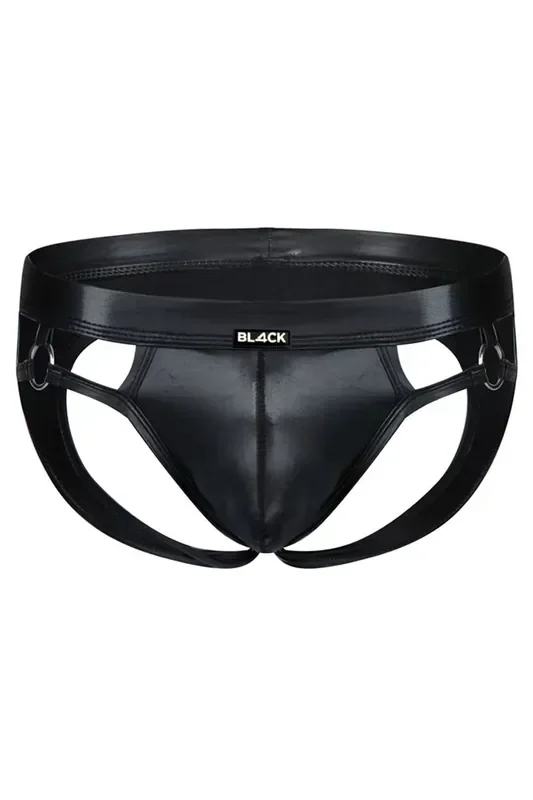 Schwarzer Wetlook Jockstrap