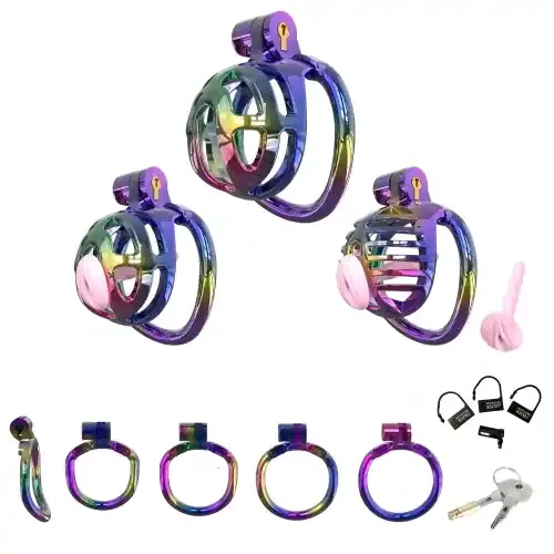 Set – Keuschheitskäfig Metallic