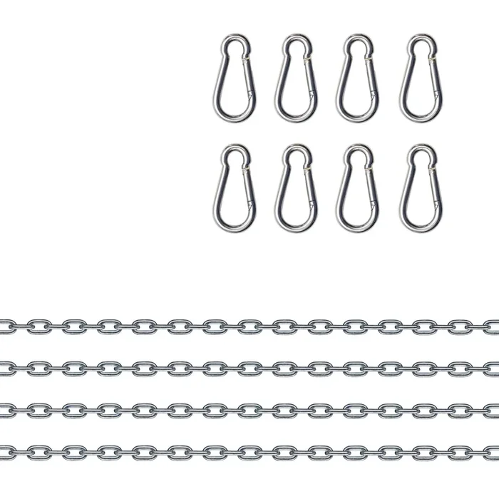 Set aus 4 Ketten und 8 Metallkarabinern