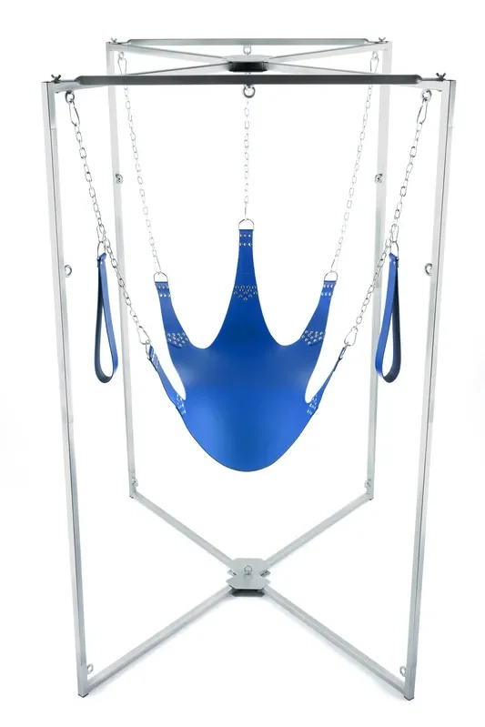 Set Sling Leder 5 Punkte Blau Grau Armatur